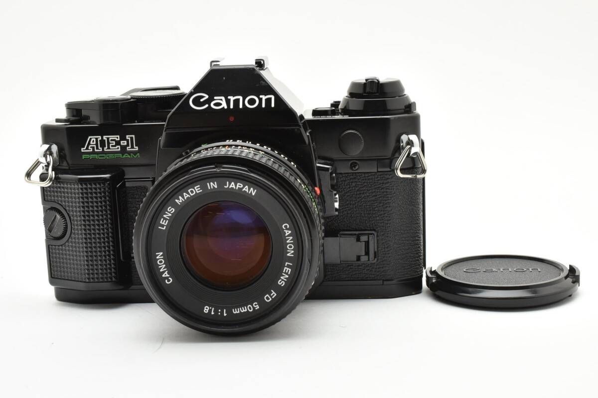 整備済み 上 キャノン Canon AE-1 PROGRAM ボディ ブラック | New FD 50mm f1.8 シャッター鳴きなし L99 6613