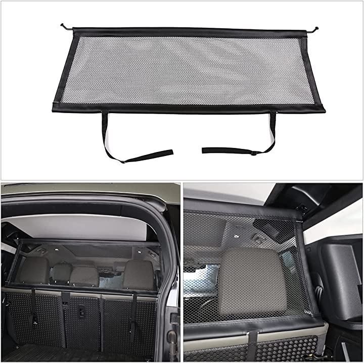 DIYUCAR 車のトランクペットバリアメッシュネット 犬の保護ネット トランクセーフティネット ランドローバーディフェンダー 110 2020 2021 2025に適用