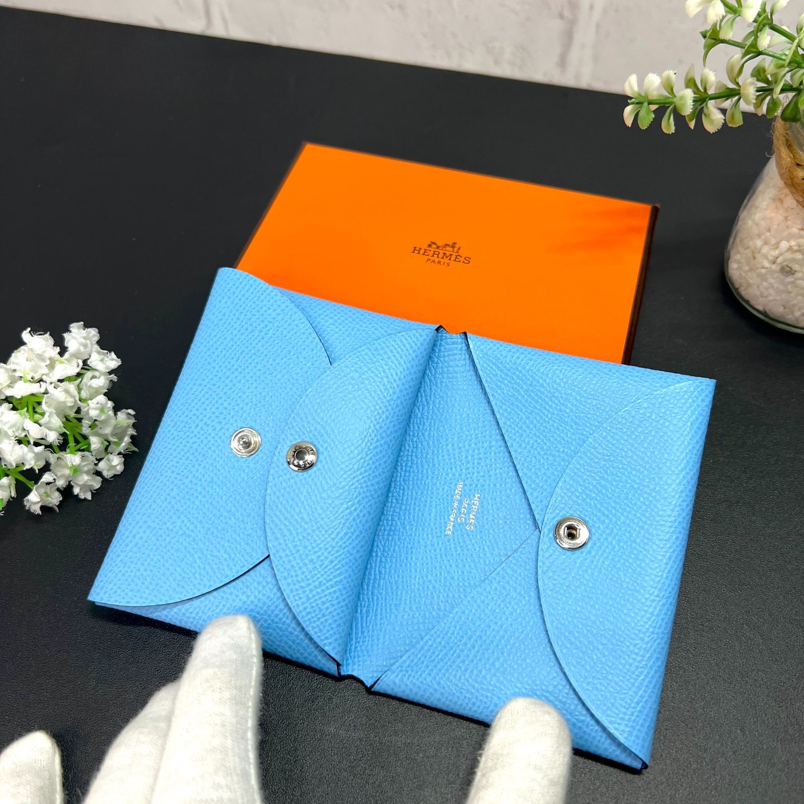 新品　エルメス　カルヴィデュオ HERMES カルヴィ デュオ エルメス カードケース ヴォーエプソン