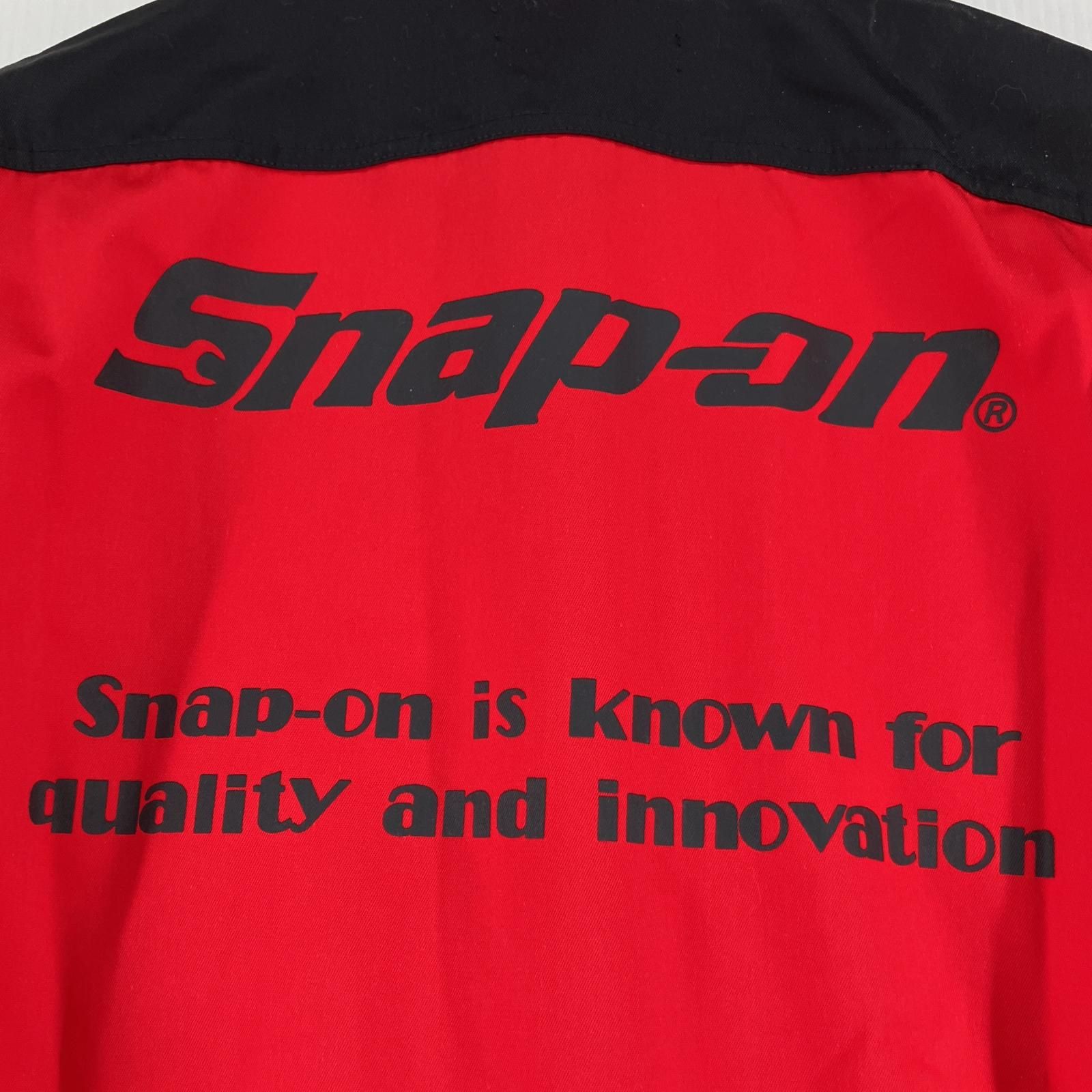 スナップオン　半袖つなぎ　Lサイズ △△Snap-on スナップオン 半袖 作業用 つなぎ Lサイズ レッド