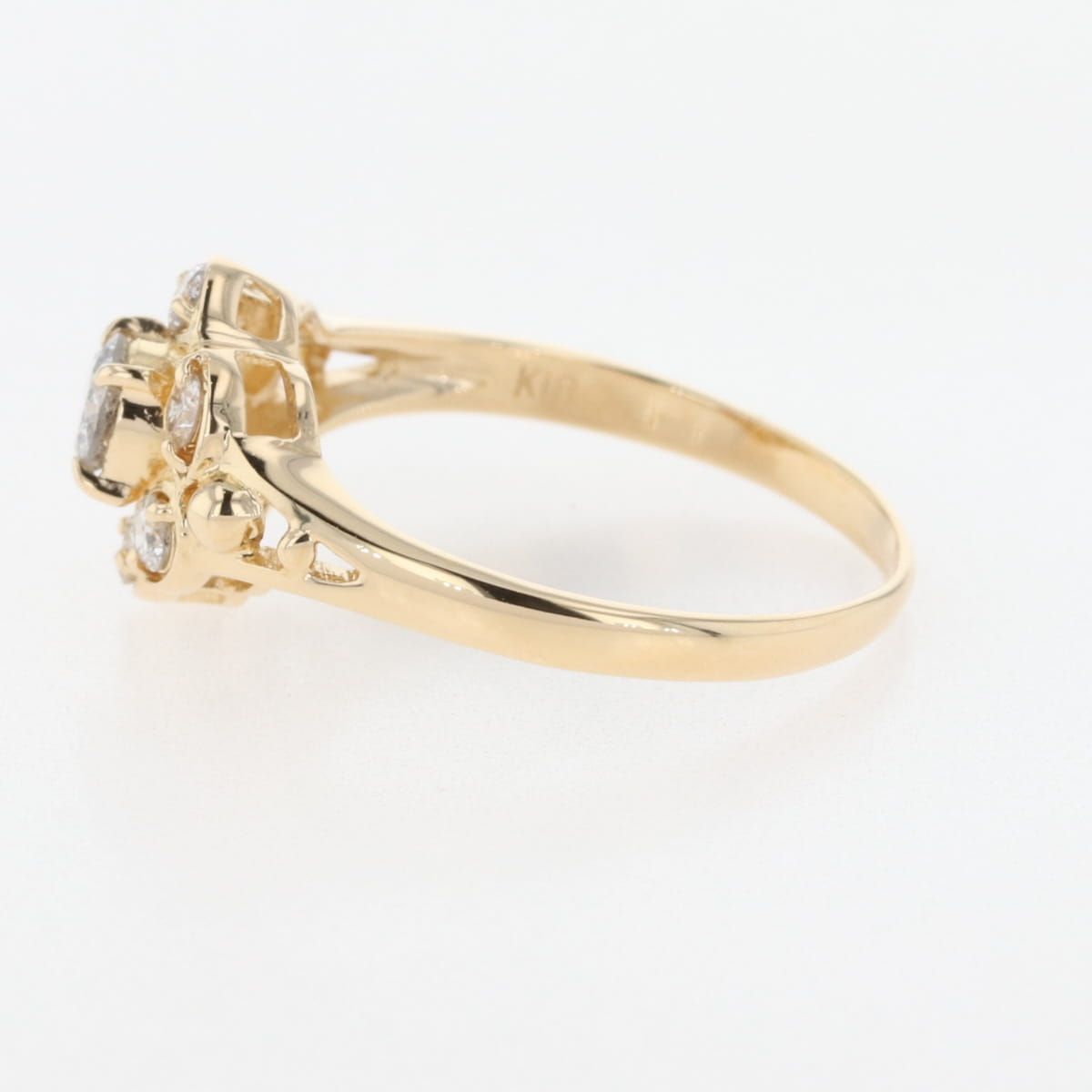 海外ファッション通販。 メレダイヤ デザインリング YG イエローゴールド 指輪 リング 14号 K18 ダイヤモンド レディース