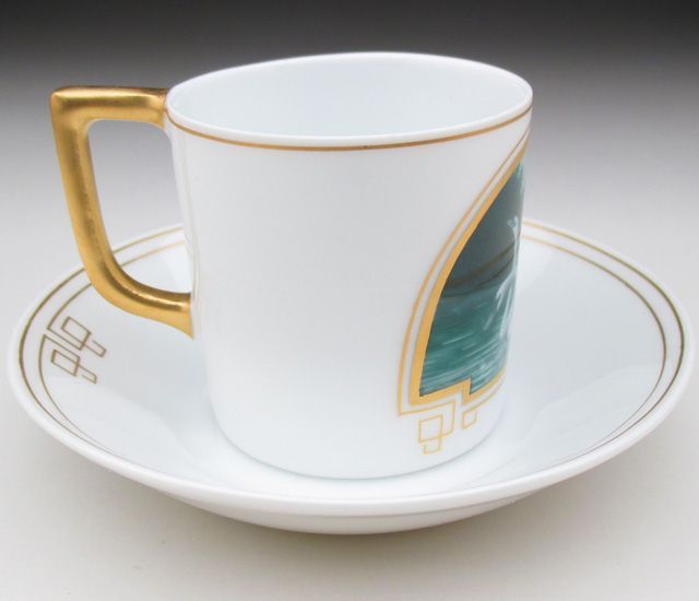 ニンフェンブルク 金彩白鳥絵 カップ＆ソーサー アンティーク 1906年 SKLAD-KIRPICHA_RU