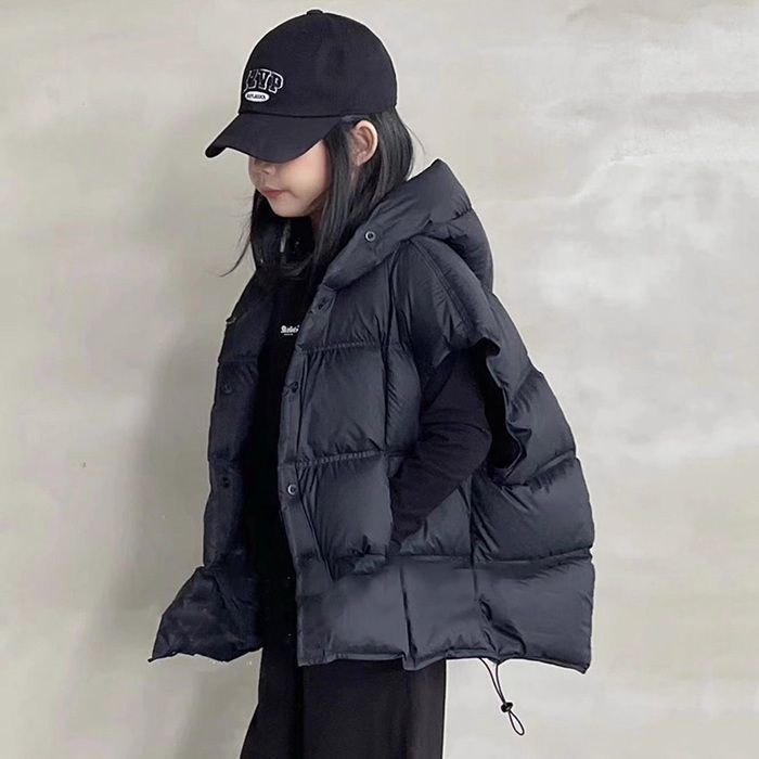 中綿ベスト 子供用 ダウン綿ベスト 中綿 キッズ フード付き ベスト 男の子 女の子 ジャケット キッズベスト 秋冬 子供服 厚手 キッズジャケット 袖なし 軽量 男女兼用 通園 通学 秋冬 防寒 お