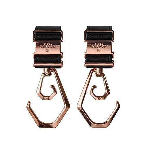 ROSEGOLD/BLACK LITTA GLITTA ベビーカーフック デュオロジーDUOLOGY 360回転 2個セット ダブルフック（ROSEGOLD/BLACK）