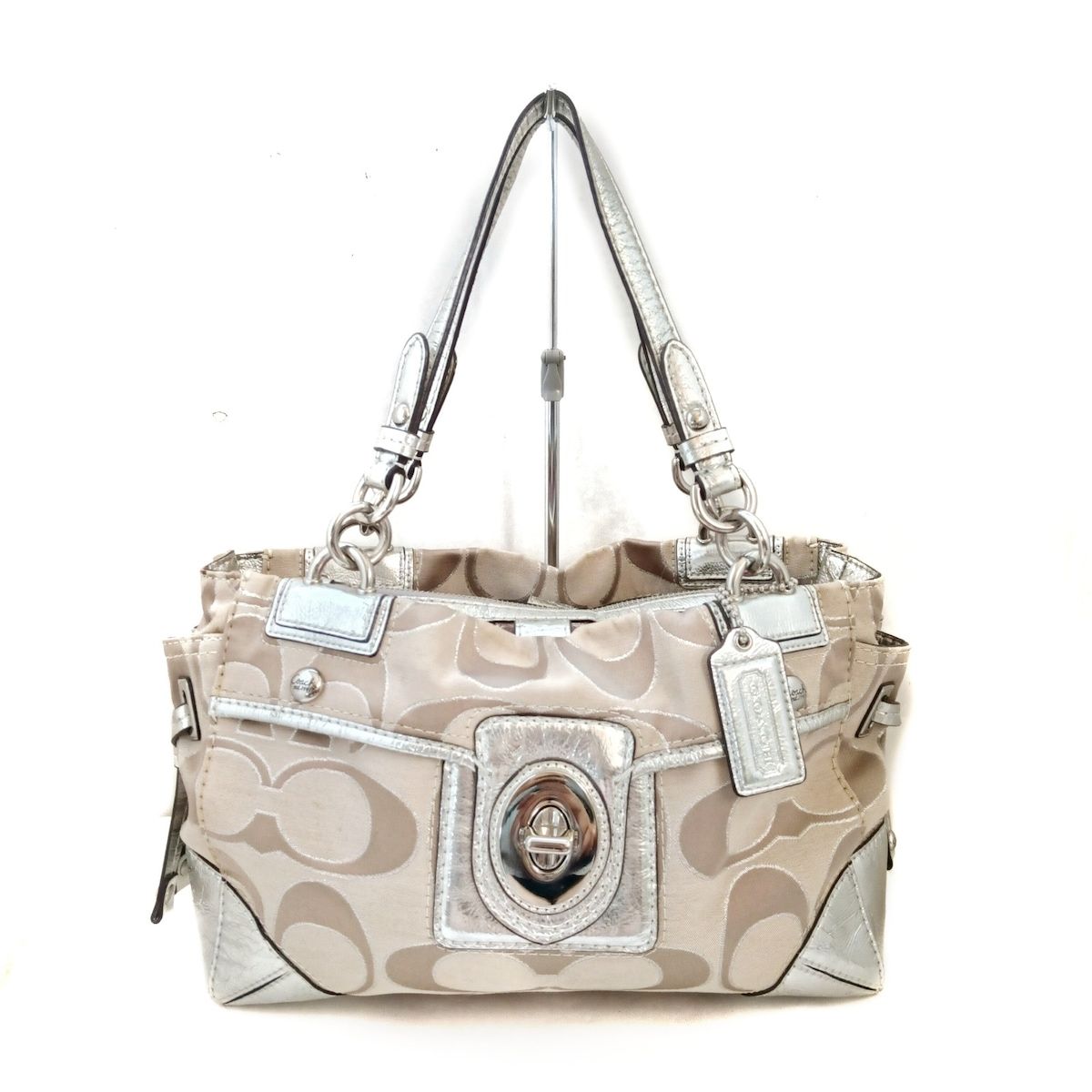 美品コーチ トートバッグ ベージュ/ライトブルー 楽天市場】【バッグ】COACH コーチ トートバッグ ハンドバッグ