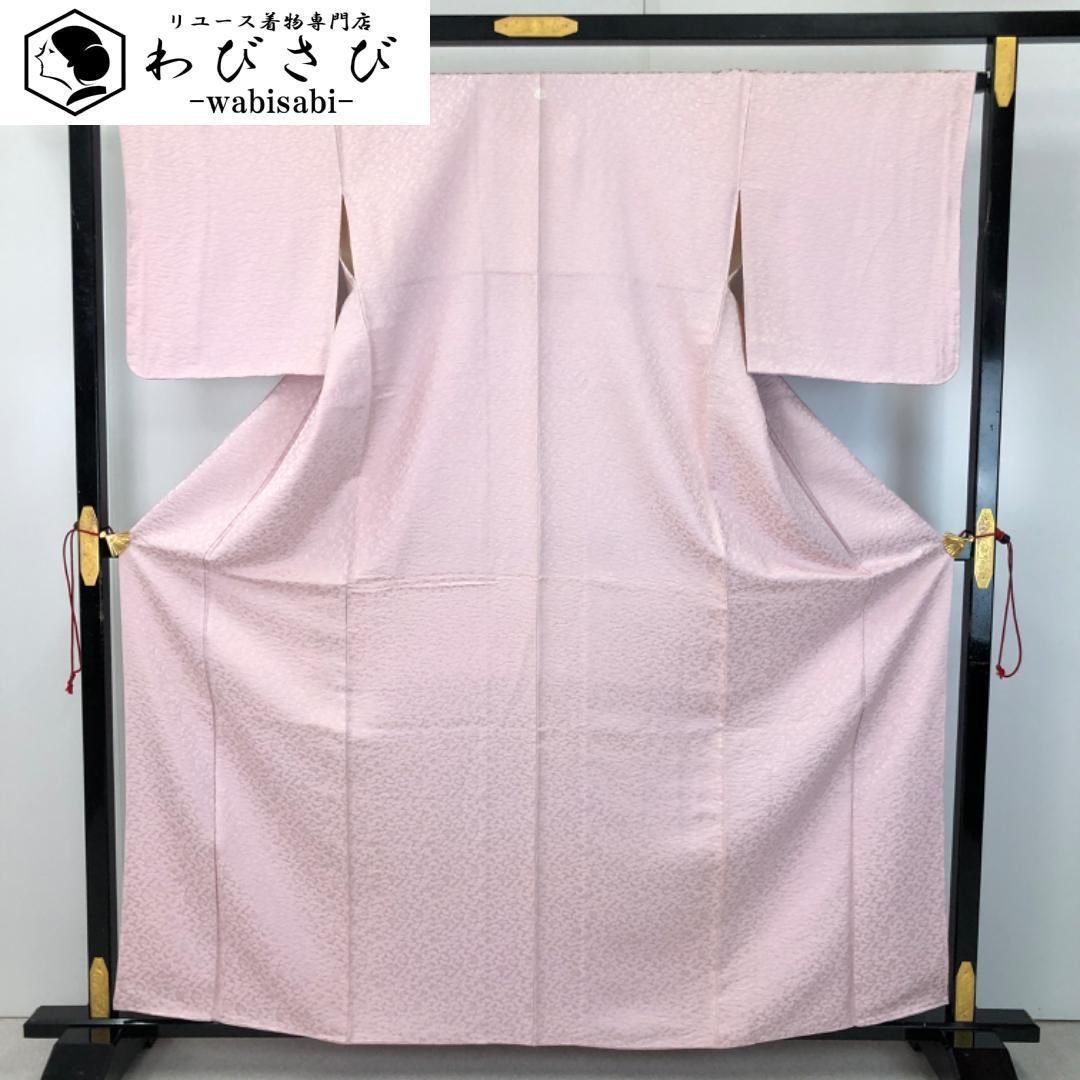 平和屋着物▽上質な色無地 単衣 鳩羽鼠色 鬼しぼ