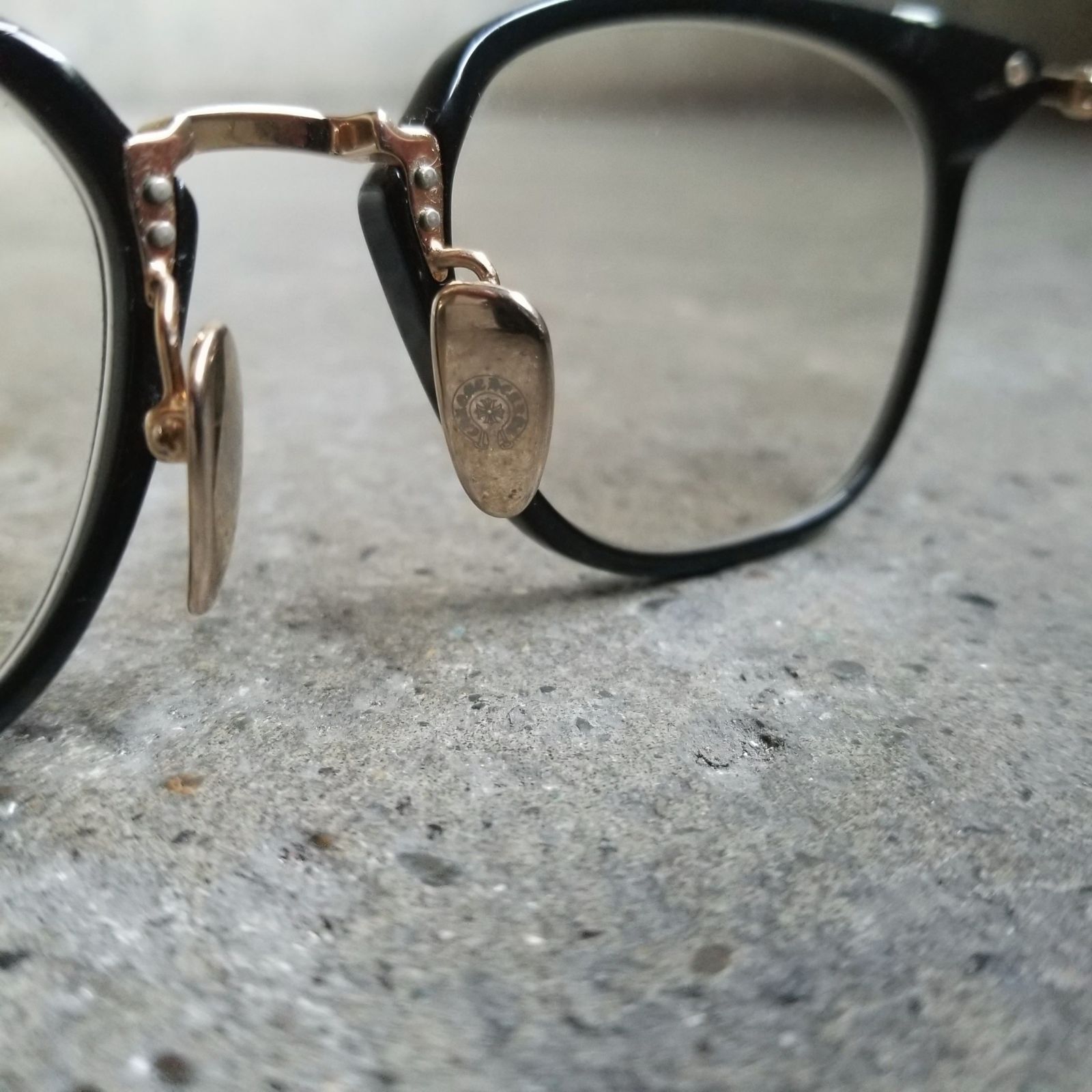 CHROME HEARTS SHAGASS クロムハーツ ブラック ゴールド 眼鏡 51□21 