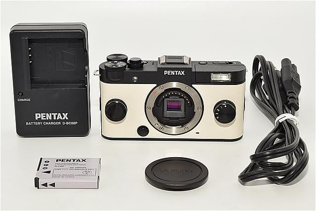 激レアオーダーカラー PENTAX ミラーレス一眼 Q-S1 ボディ ブラック/クリーム 　＃7566