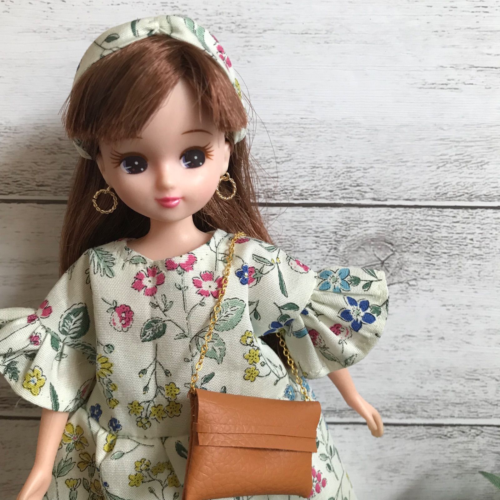 no.80 リカちゃん ハンドメイド 服 ワンピース リカちゃんサイズ