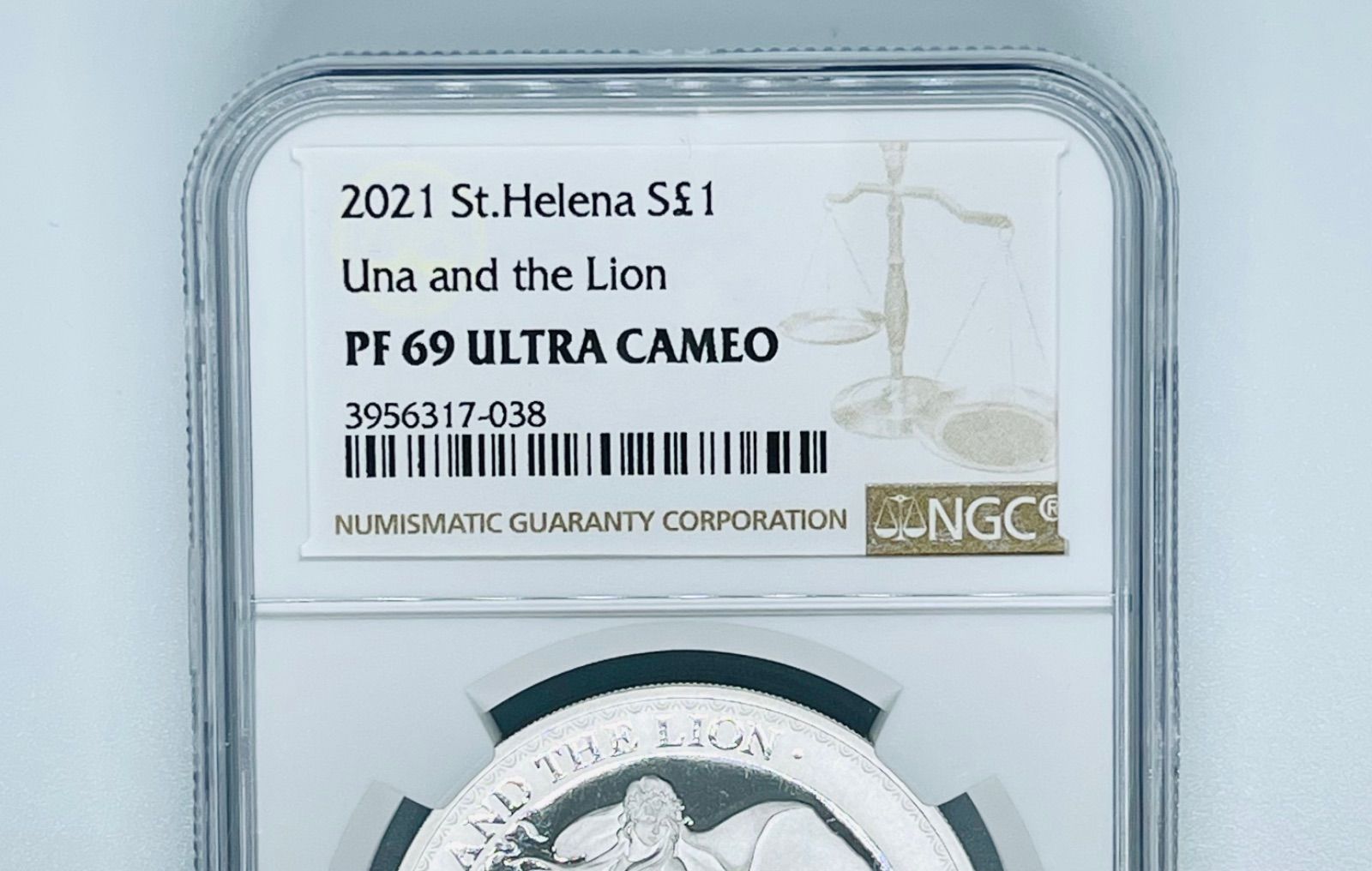 2021年 ウナとライオン セントヘレナ プルーフ 銀貨 イギリス