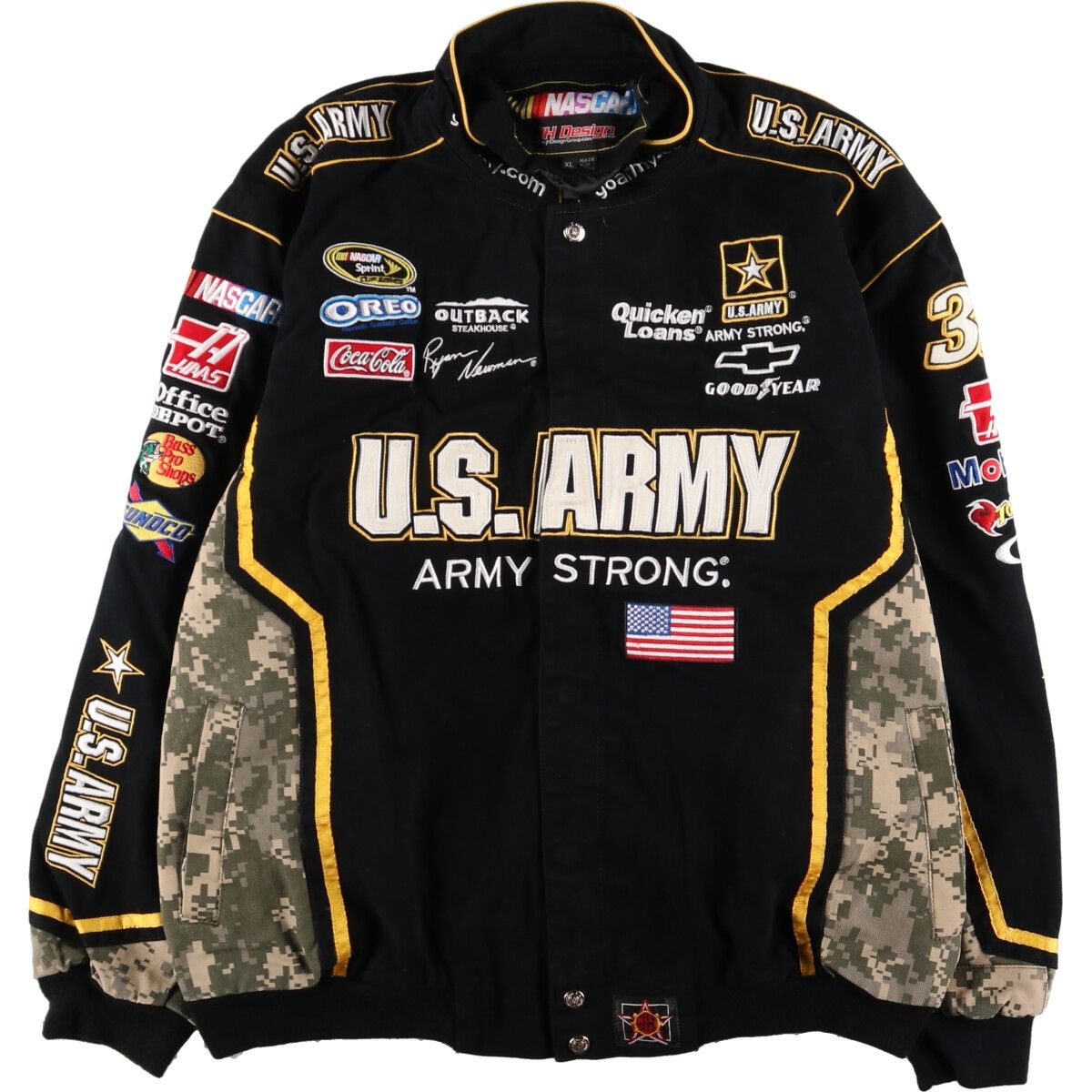 古着 JH Design NASCAR ナスカー U.S.ARMY 両面刺? レーシング 
