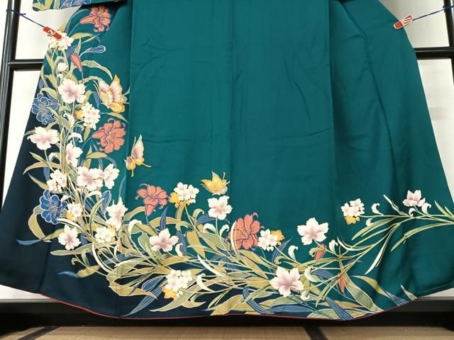 平和屋着物○訪問着 花蝶文 暈し染め 金彩 正絹 逸品 AAAZ7383zg