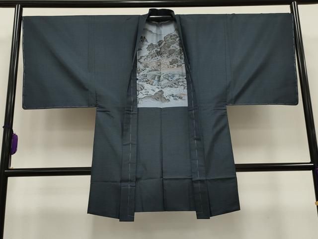 平和屋着物▽男性　長羽織　単衣　吉祥文　正絹　逸品　未使用　CAAT5931id 平和屋着物▽男性 長羽織 単衣 吉祥文 正絹 逸品 未使用 CAAT5931id