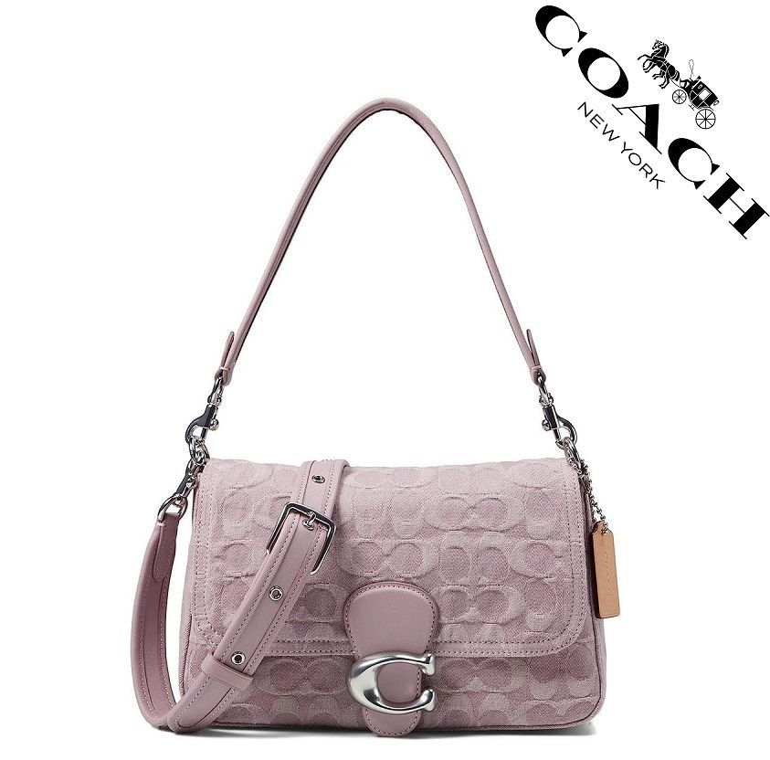 【セール中】COACH コーチバッグ CJ854 ピンク系ソフトタビーショルダーバッグ シグネチャーデニム ハンドバッグ  手提げバッグ レディース クロスボディー アウトレット品 新品