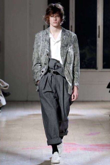 Yohji Yamamoto ハイウエスト ヘリンボーンワイドパンツ 中古・古着通販】Yohji Yamamoto pour homme (ヨウジヤマモト