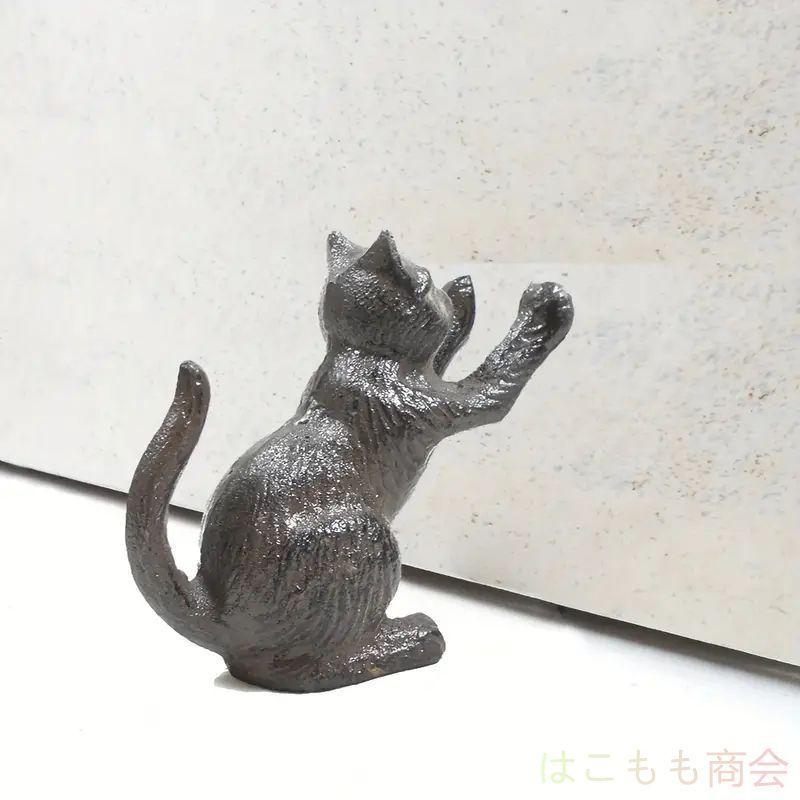 キャストアイアン製 猫のドアストッパー - ユニークなデザインの動物装飾ドアエンド
