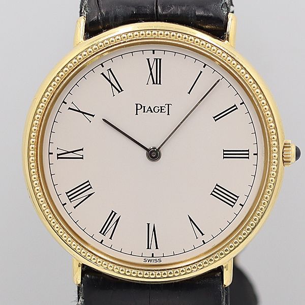 デッドストック級 ピアジェ 90239 495958 YG 手巻き シルバー文字盤