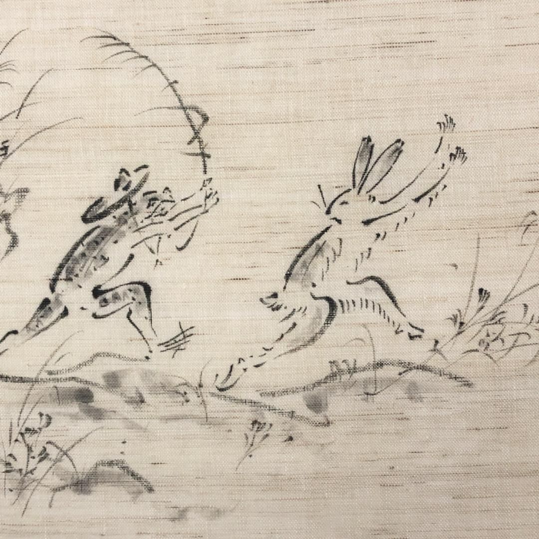 HF-5 名古屋帯 乳白色　夏用　金糸　鳥獣戯画　 新品 HF-5 名古屋帯 乳白色 夏用 金糸 鳥獣戯画 新品 - メルカリ