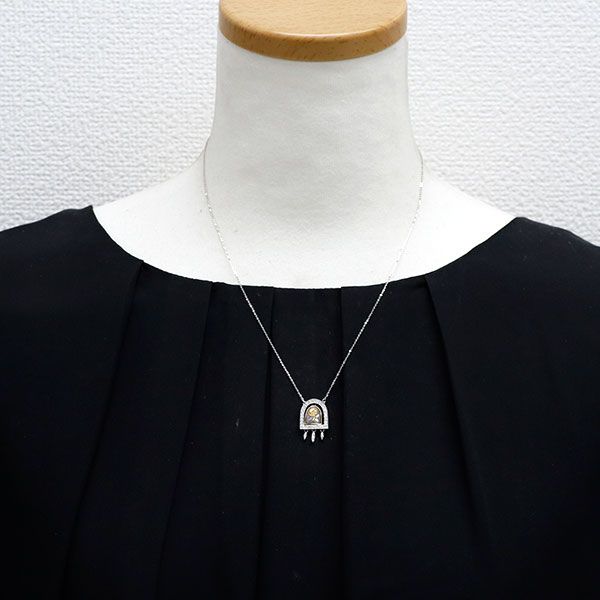 ポンテヴェキオ K18WG ブラックダイヤモンド ペンダントネックレス  