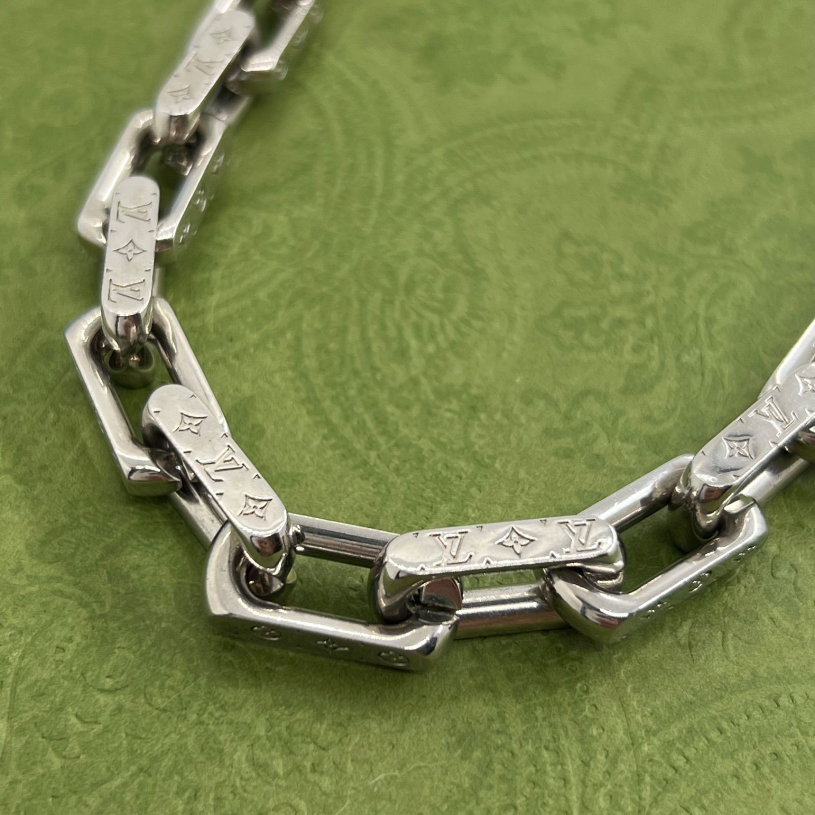 LOUIS VUITTON M64196 コリエチェーン シルバー ネックレス モノグラム