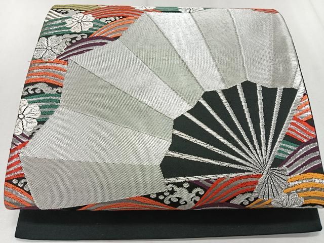 几帳　衣桁付き　平安　西陣　パールトーン加工 平和屋着物◎西陣いづくら謹製 六通柄袋帯 向鶴菱 金糸