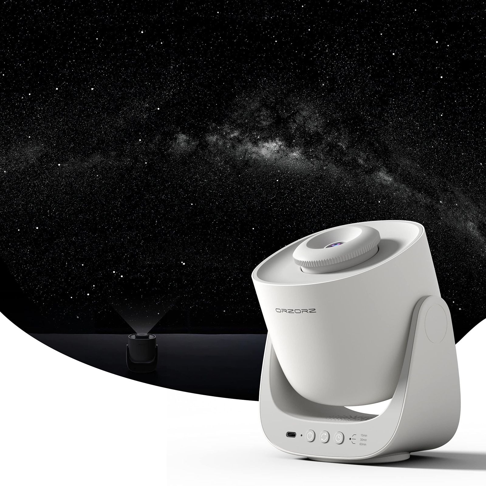星プロジェクター、Orzorz Galaxy ナイトライト、家庭用プラネタリウムプロジェクター、充電式バッテリー、スカイライトリビングルームの装飾、本物の星雲、子供、ティーンの女の子、大人