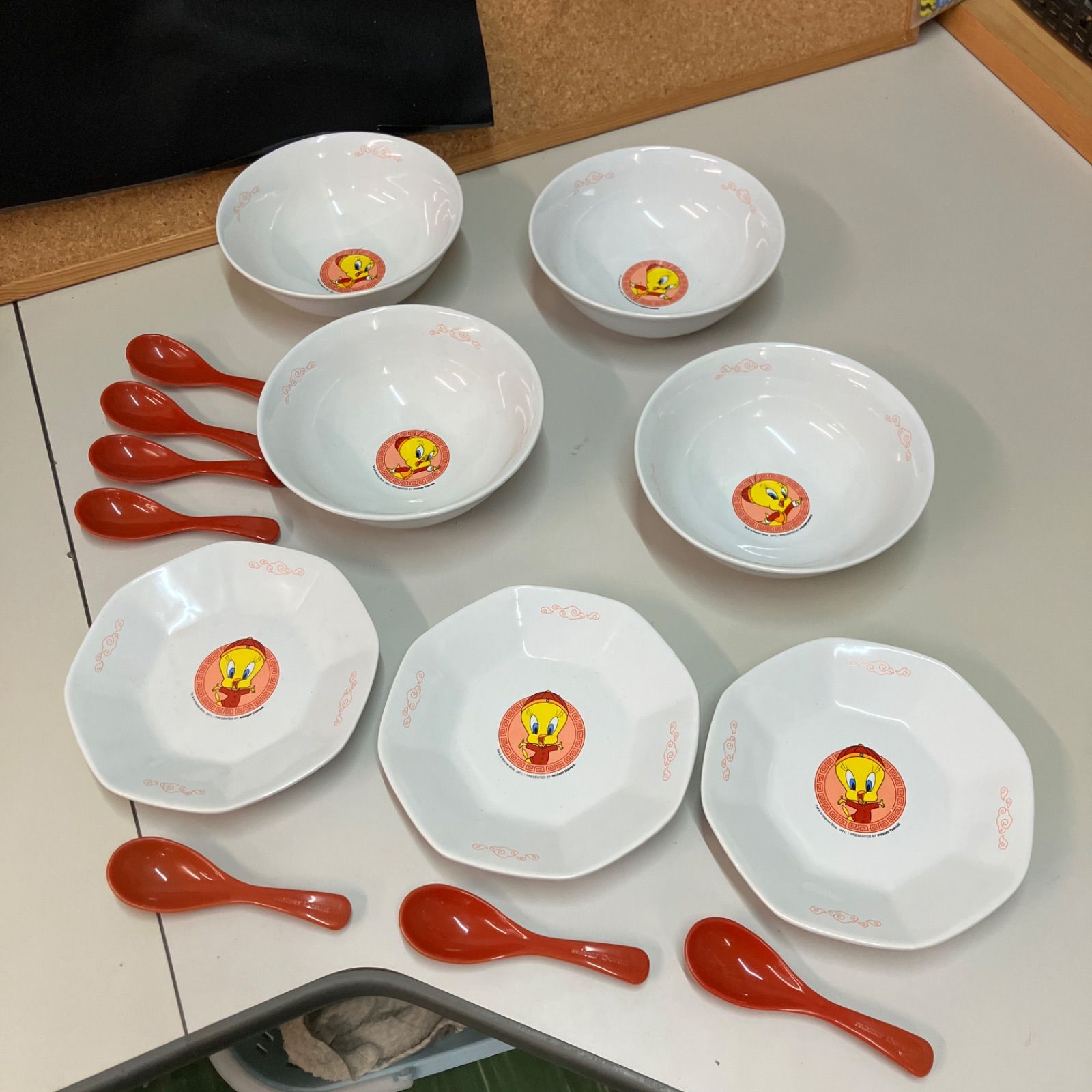 新品 ミスド トゥイーティー ラーメン丼 4点チャーハン皿 中華皿3点の