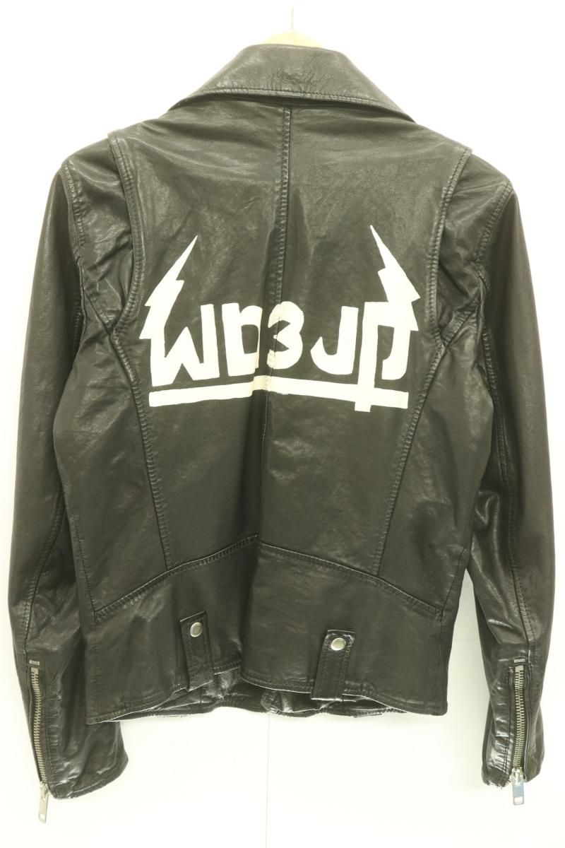 DIESEL メンズダブルライダースジャケット S SILENCE IN NOISE ライダースジャケット DIESEL S 黒 ブラック プリント