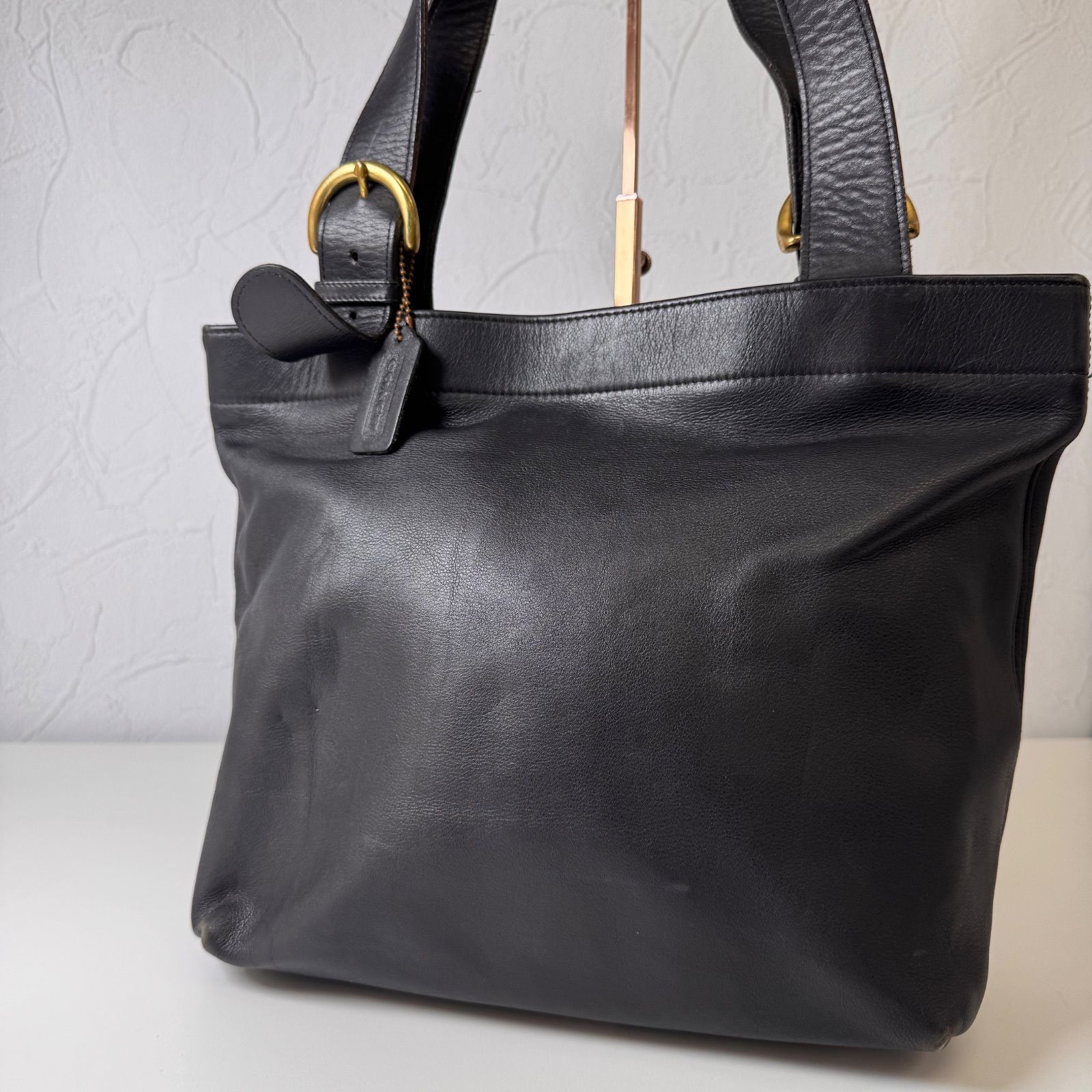 ■COACH オールド コーチ■メンズ■カーフ レザー 本革■リュック サック■黒 ブラック■A4 収納■上質 お洒落 かばん■正規品 美品■ ✨Cランク COACH オールドコーチ トートバッグ bag 大容量 A4 vintage