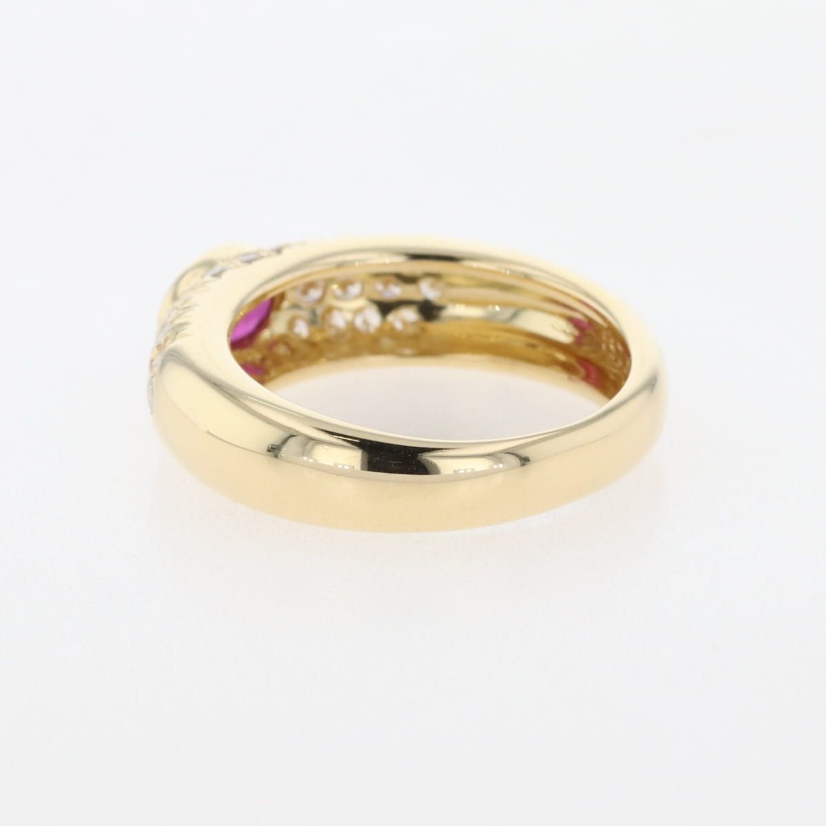 ルビー デザインリング YG イエローゴールド 指輪 メレダイヤ リング 12号 K18 ルビー ダイヤモンド レディース SIROKUMA-CORPORATION_COM