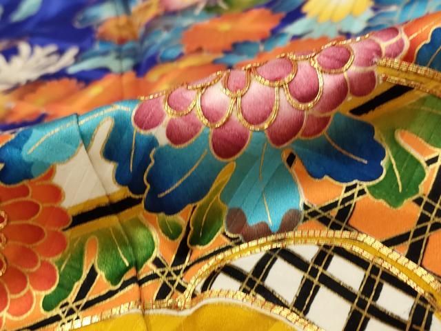 平和屋着物□豪華振袖 駒刺繍 吉祥花車文 金彩 正絹 逸品 AAAU4591st