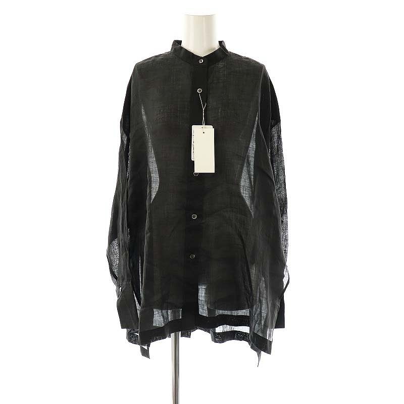 未使用品 ジャーナルスタンダードレサージュ journal standard L'essage 25SS ラミーシアーシャツ F ブラック /DO ■OS レディース ジャーナルスタンダードレサージュ journal standard L'essage