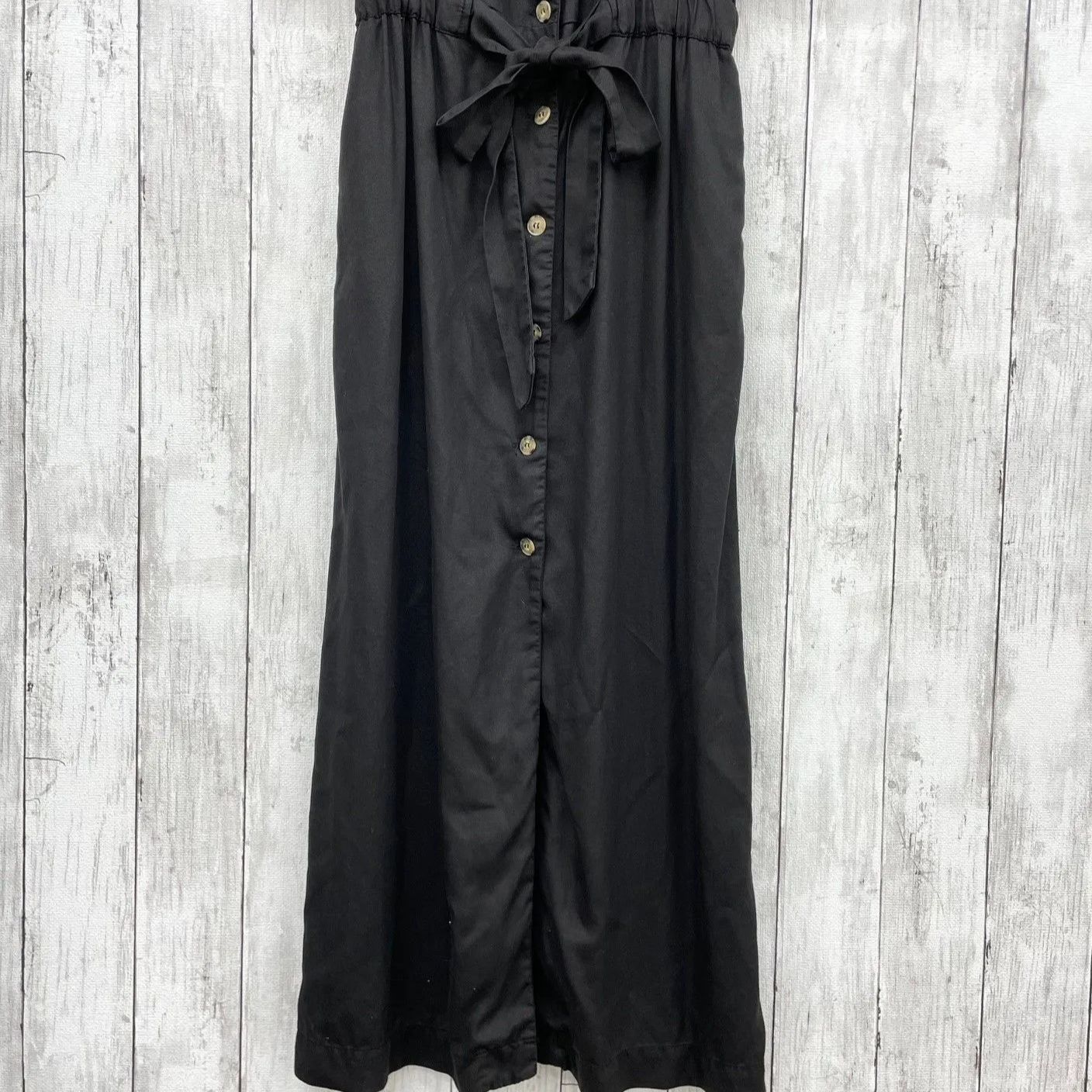 ZARA 古着 フロントボタン ウエストリボン シャツ ロングワンピース ZARA 】ザラ フロントボタンシャツワンピース ウエストリボン