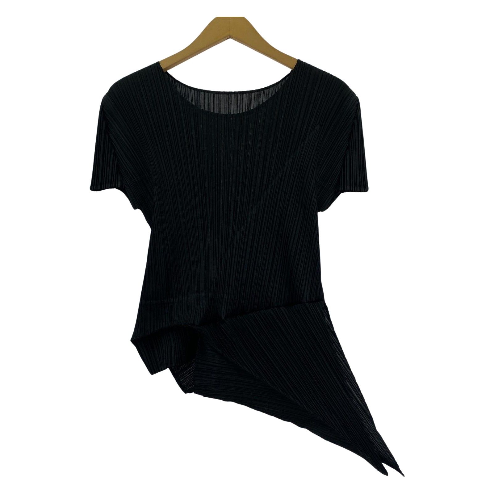 PLEATS PLEASE 半袖カットソー ブラック 2025.APRIL PLEATS PLEASE ISSEY MIYAKE カットソー ブラック SIZE 3 PP71
