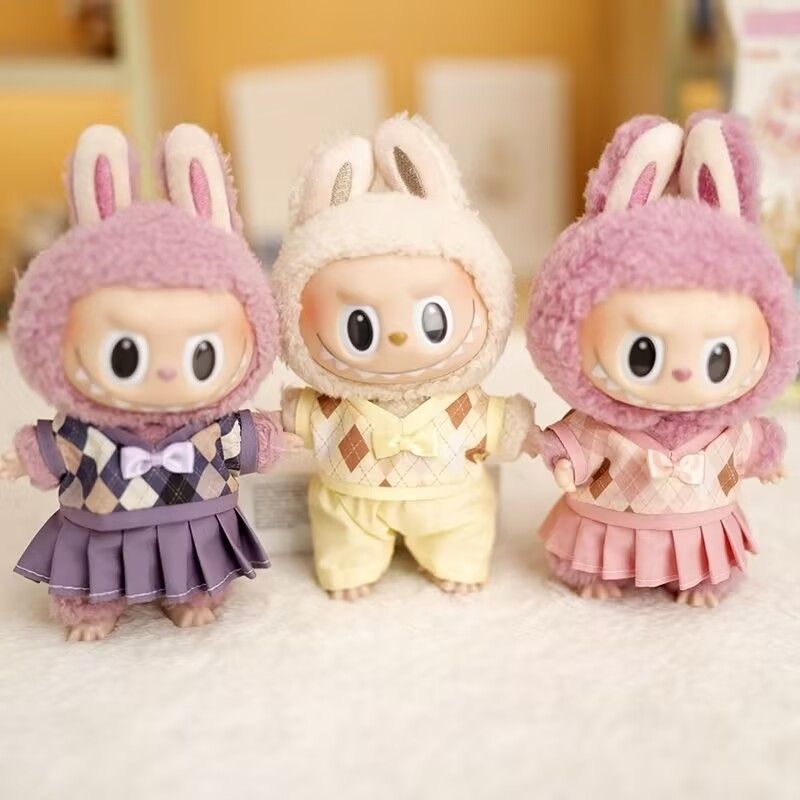 5点セット LABUBU 15/17cm ぬい服　着ぐるみ　可愛いセット ラブブ 新品3点セット labubuラブブ ぬいぐるみ服17cmドレス着せ替え