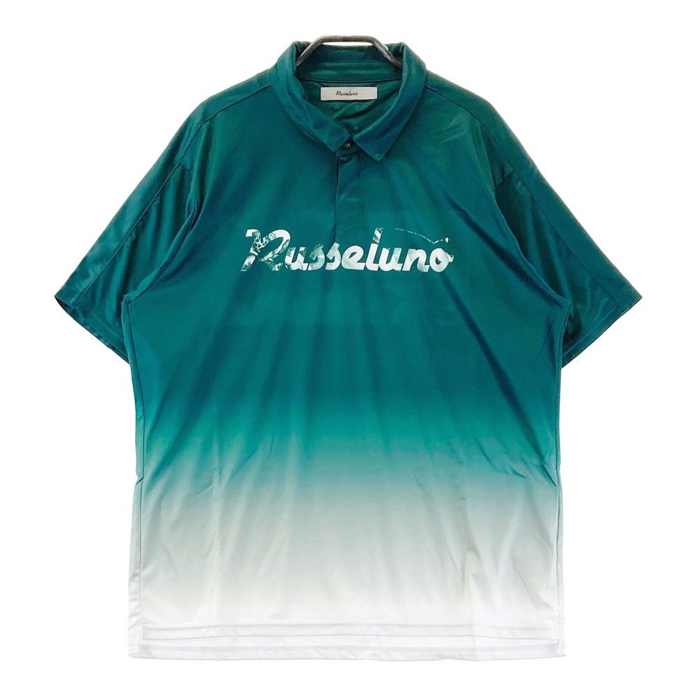 サイズ：6 RUSSELUNO ラッセルノ ; 半袖ポロシャツ ルチャ エンジェルプリント  グリーン系 [240101377669]# ゴルフウェア メンズ ストスト