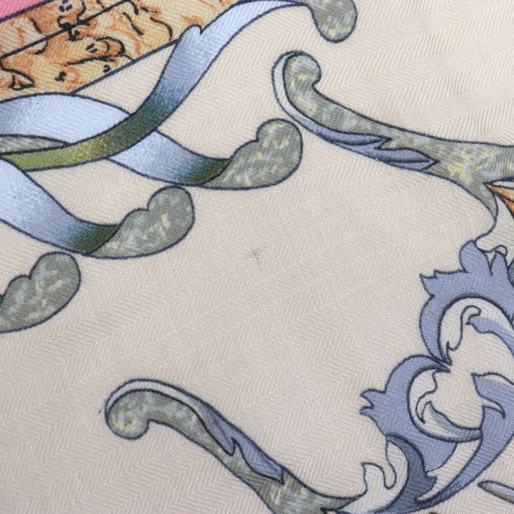 美品 エルメス 東洋の石と西洋の石細工 カレ140 スカーフ レディース