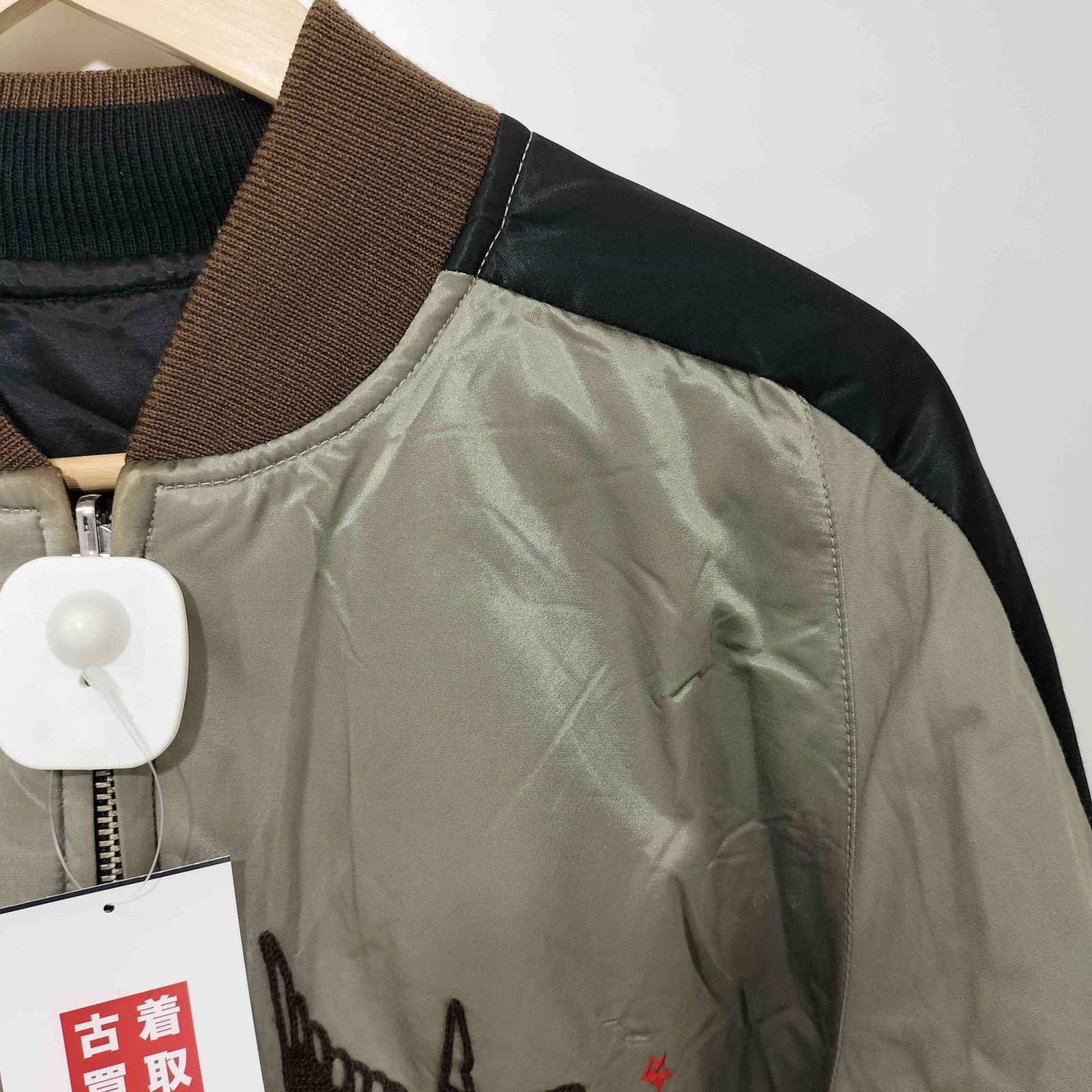 CRIMIEスカジャン/ドクロ/ブラック/ワッペン/スカル