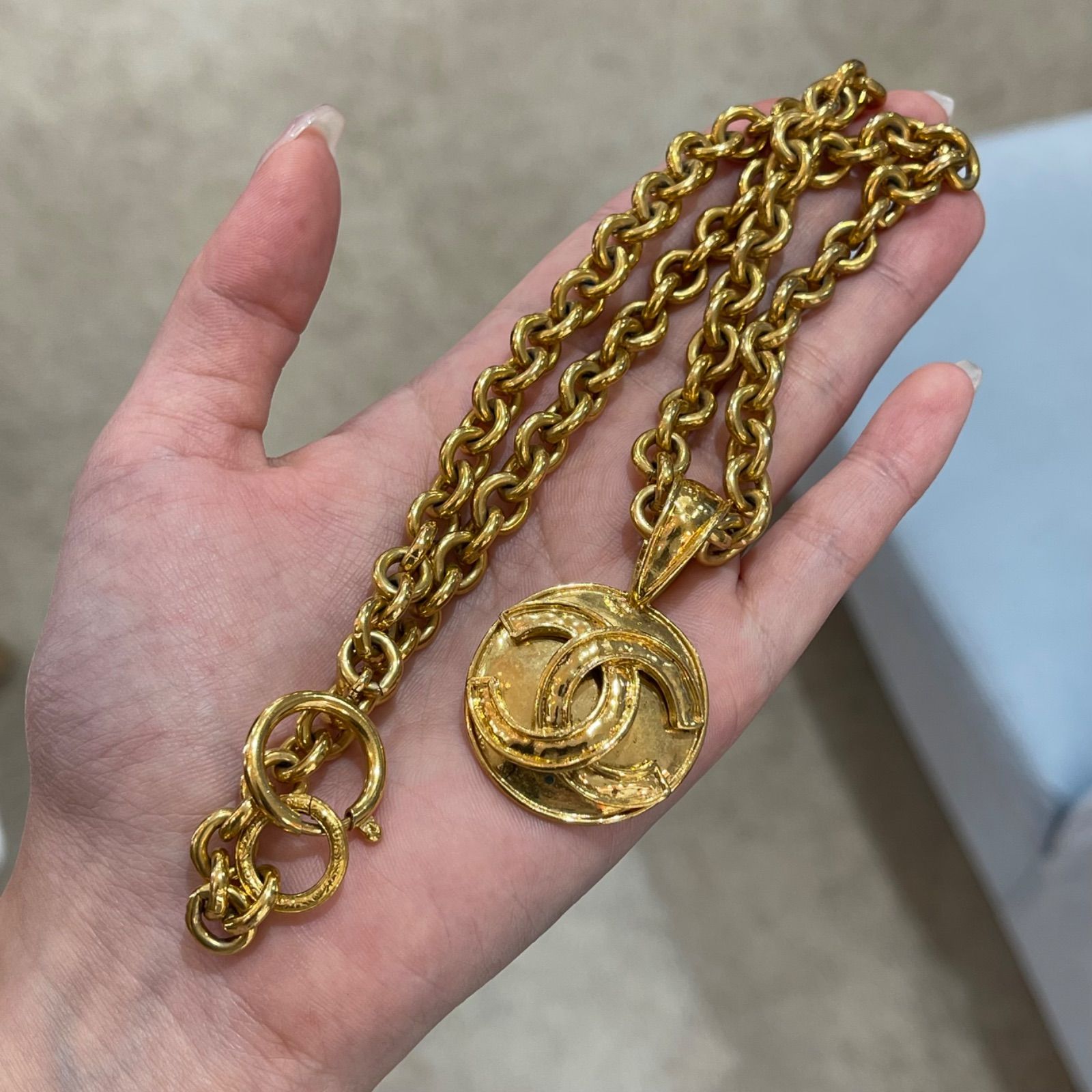 CHANEL シャネル ネックレス ココマーク ラウンド ゴールドカラー 94P 