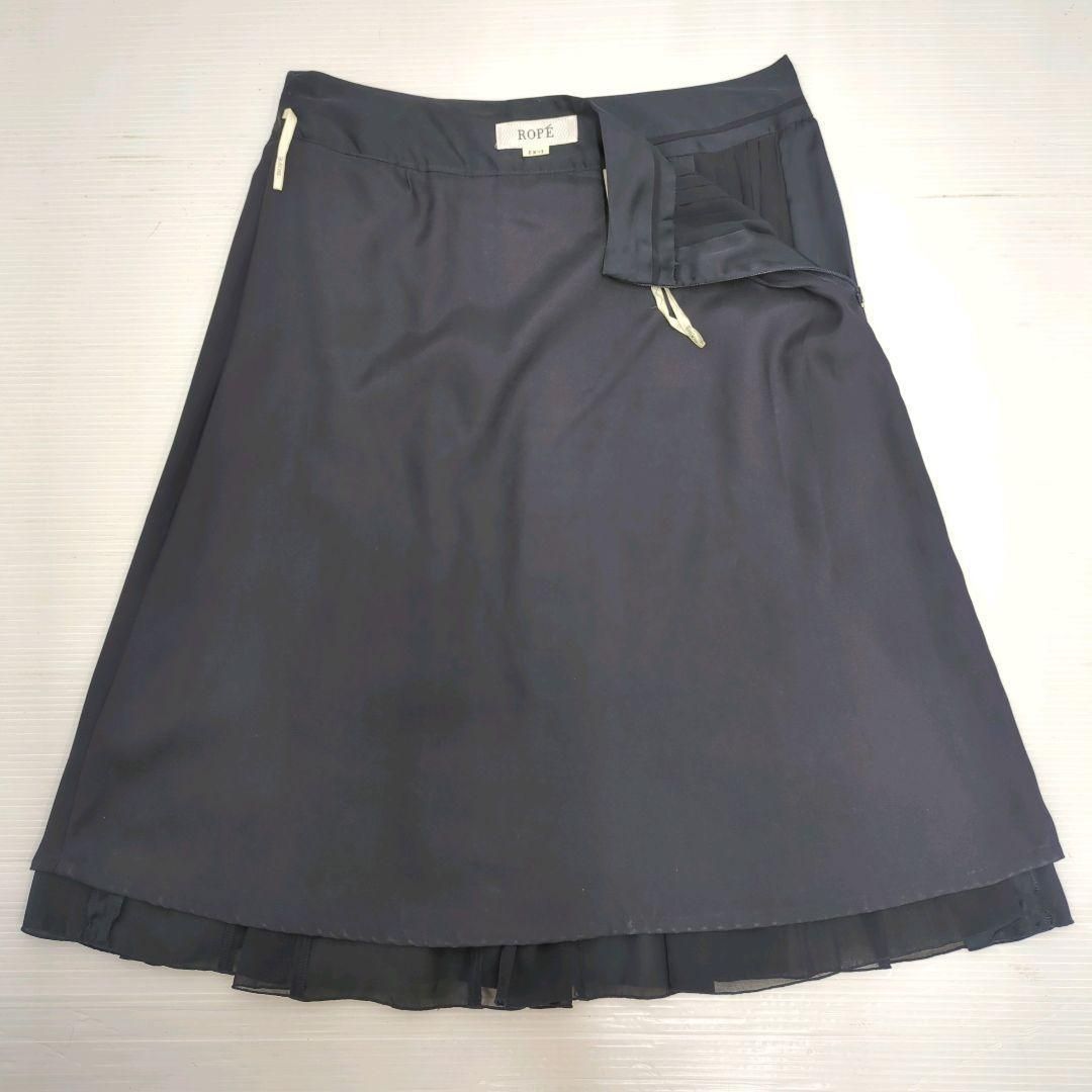 美品】ROPE ロペ 切り替え シフォン プリーツフレアスカート 美品】ROPE ロペ 切り替え シフォン プリーツフレアスカート