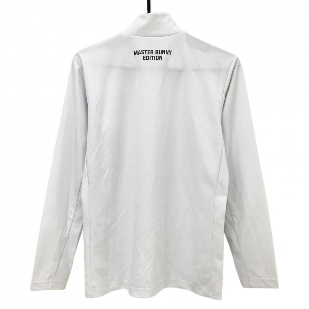 超 マスターバニー 長袖ハイネックシャツ 白 ロゴプリント ストレッチ メンズ 4 M ゴルフウェア MASTER BUNNY EDITION