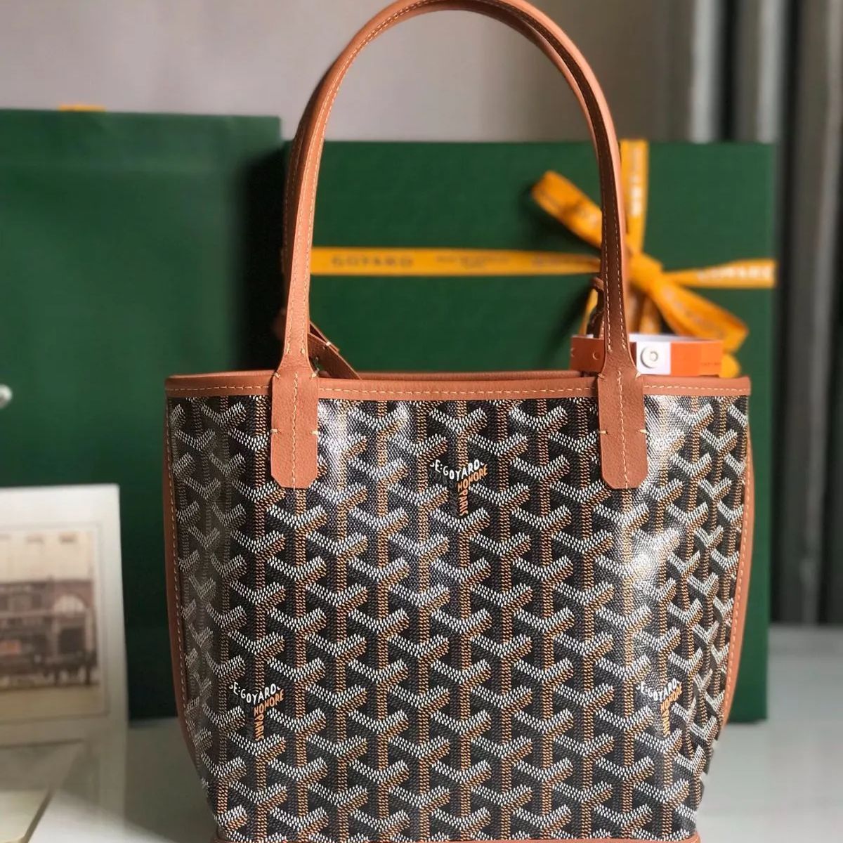 GOYARD ゴヤールサンルイPM ブラウントートバッグハンドバッグ