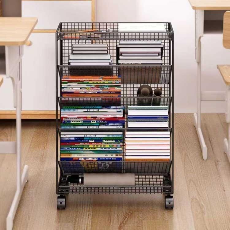 キャスター 本棚 棚 移動 ブックスタンド 本立て 小物収納 スリム トローリー 収納ラック 収納ワゴン 絵本棚 卓上収納 文房具収納 書類整理