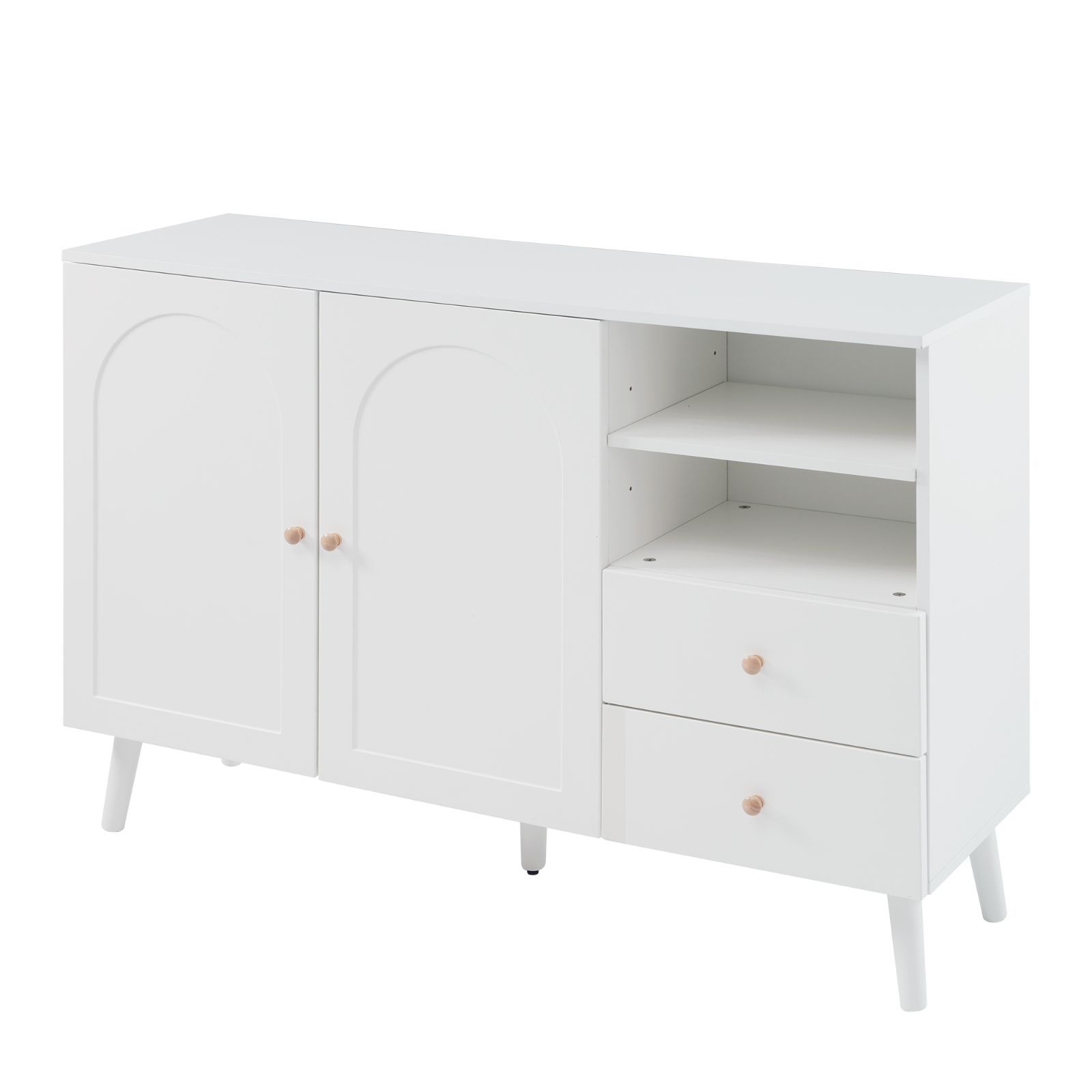 リビング収納 幅118cm 奥行35cm コンパクトサイドボード WHITE リビング収納 幅118cm 奥行35cm コンパクトサイドボード WHITE 8%割