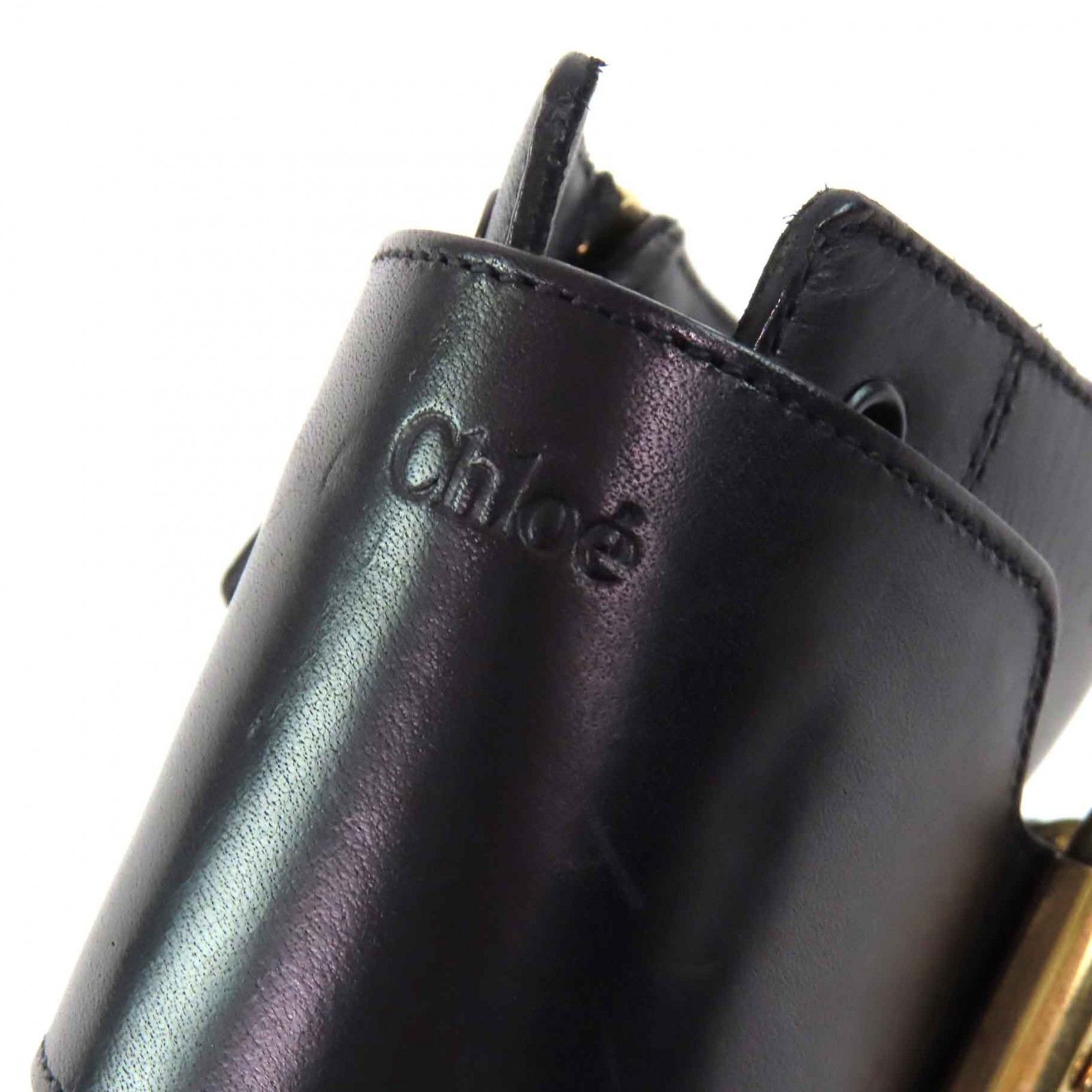 極美品△Chloe クロエ CODDINGTON ロゴ型押し サイドジップ