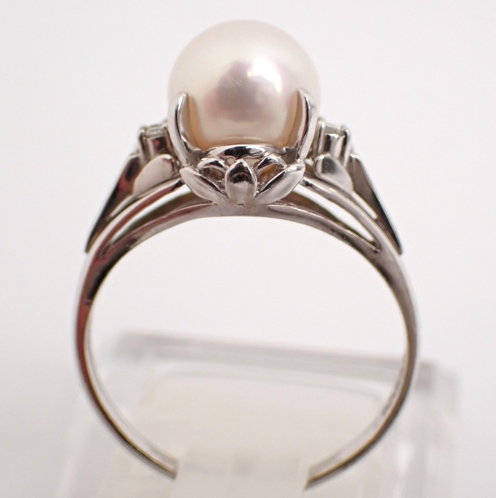 Pt900 アコヤパールリング 8mm 4.5g 8号 プラチナ パール アコヤ真珠  