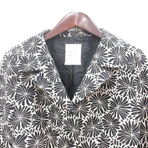 シビラ SYBILLA テーラードジャケット 総裏地 総柄 M 白 アイボリー 黒  