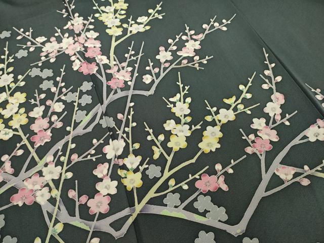 平和屋着物○本加賀友禅作家 小田美千代 訪問着 枝梅 正絹 逸品