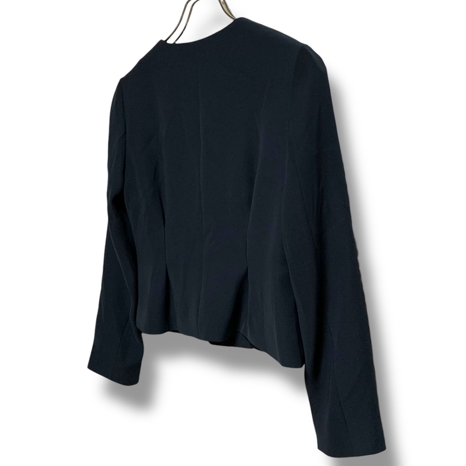 YOKO CHAN ヨーコチャン ブラック ノーカラージャケット ショート丈