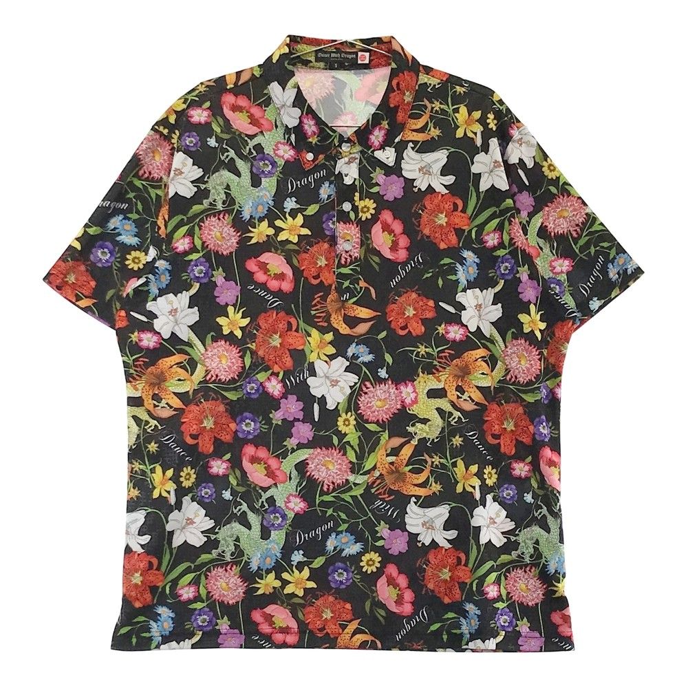 【美品】ダンスウィズドラゴンメンズ半袖ポロシャツ　サイズ5 ダンスウィズドラゴン☆ポロシャツ☆サイズ5 美品ダンスウィズ